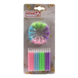Набор свечей для торта Home Line JW2011C код 225736 с подставками 6 см 24 шт