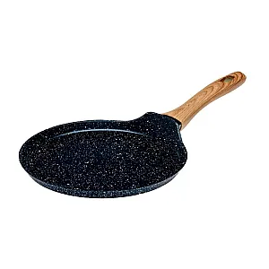 Сковорода для блинов Fresca Black Granite 704663 код 252268 алюминиевая с антипригарным мраморным покрытием 25*1.6 см