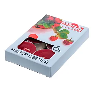 Набор свечей Home Line BB101989 код 266531 ароматизированных Клубника 3.8*1.6 см 6 шт