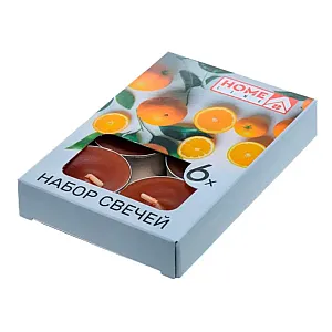 Набор свечей Home Line BB101992 код 266562 ароматизированных Апельсин 3.8*1.6 см 6 шт