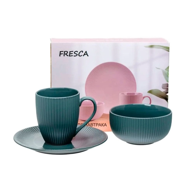 Набор для завтрака Fresca ВВ102014 фарфоровый 3 предмета Набор для завтрака Fresca ВВ102014 фарфоровый 3 предмета