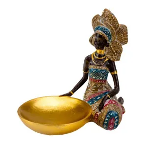 Статуэтка Африканка 27838958 код 267613 полистоун 18.5*20.5*13 см