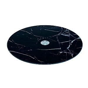 Блюдо Черный мрамор 28346147 код 270606 стеклянное вращающееся 32 см