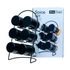 Набор банок для специй 52124C код 270767 стеклянных на металлической подставке 100 мл 6 шт