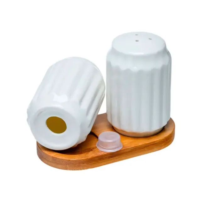 +Набор для специй Fresca PJ03422 код 274000 фарфоровый на бамбуковой подставке 2 предмета