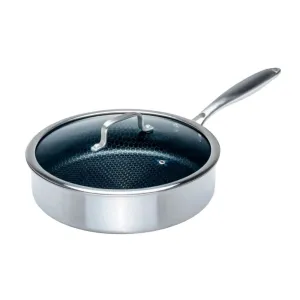 Сотейник Fresca Onyx BB102113 код 276547 из нержавеющей стали с антипригарным покрытием со стеклянной крышкой 28*7.5 см