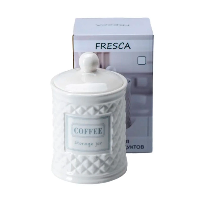 Банка для сыпучих продуктов Fresca Шамбли Coffee HC1910104-6.5C код 277902 керамическая 650 мл Банка для сыпучих продуктов Fresca Шамбли Coffee HC1910104-6.5C код 277902 керамическая 650 мл