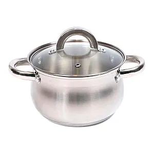 Кастрюля Fresca Elisa New BB102437 из нержавеющей стали со стеклянной крышкой 2.9 л