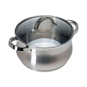 Кастрюля Fresca Elisa New BB102438 из нержавеющей стали со стеклянной крышкой 3.9 л