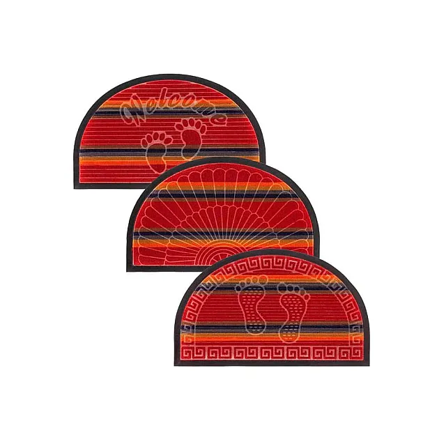 Коврик придверный ComeForte уют мультиколор полукруглый 40*60 см бордовый