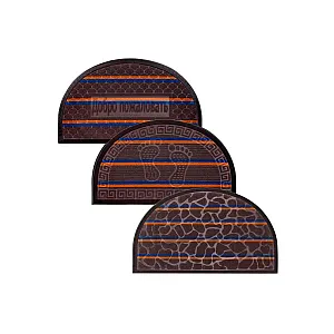 Коврик придверный ComeForte уют мультиколор полукруглый 60*90 см серый