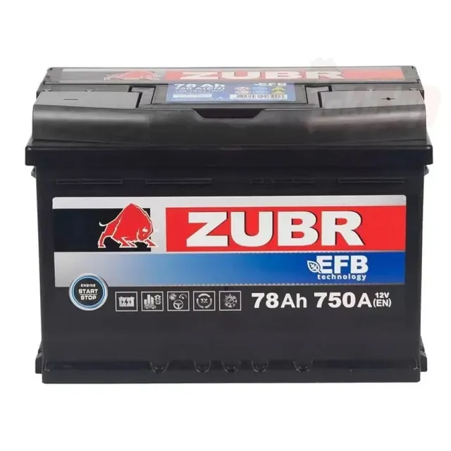 Автомобильный аккумулятор ZUBR EFB R+ 78Ah