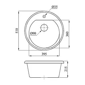 Мойка кухонная AV Engineering AV510510RSNA Richi песочный из искусственного камня 510*510 мм