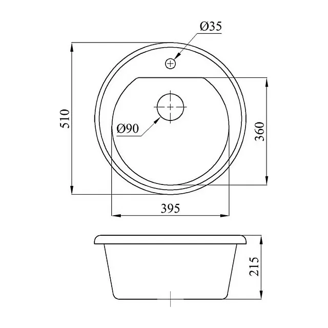 Мойка кухонная AV Engineering AV510510RSNA Richi песочный из искусственного камня 510*510 мм