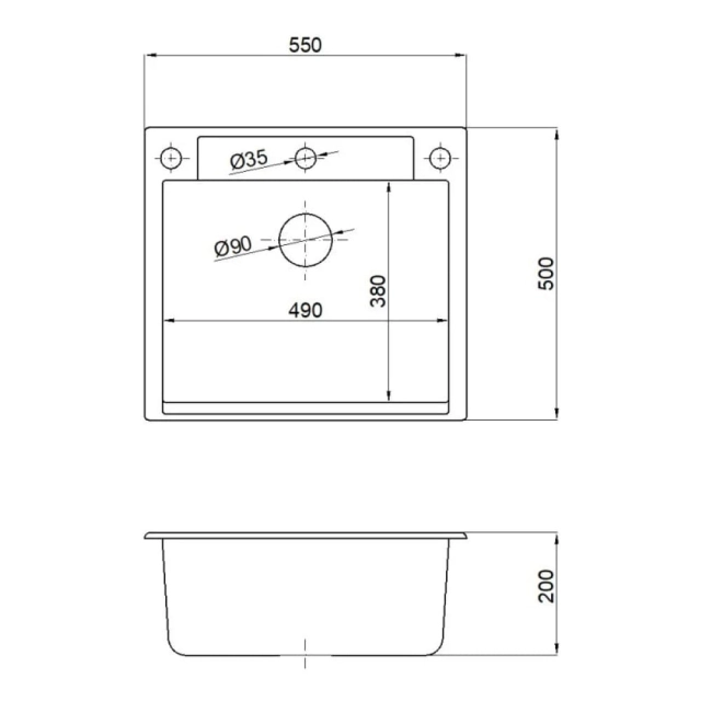 Мойка кухонная AV Engineering AVE550500WTA Unit белый из искусственного камня 550*500 мм Мойка кухонная AV Engineering AVE550500WTA Unit белый из искусственного камня 550*500 мм