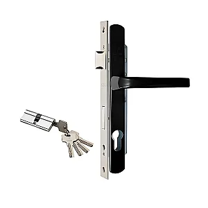 Замок калиточный Arni с ручкой на планке черный