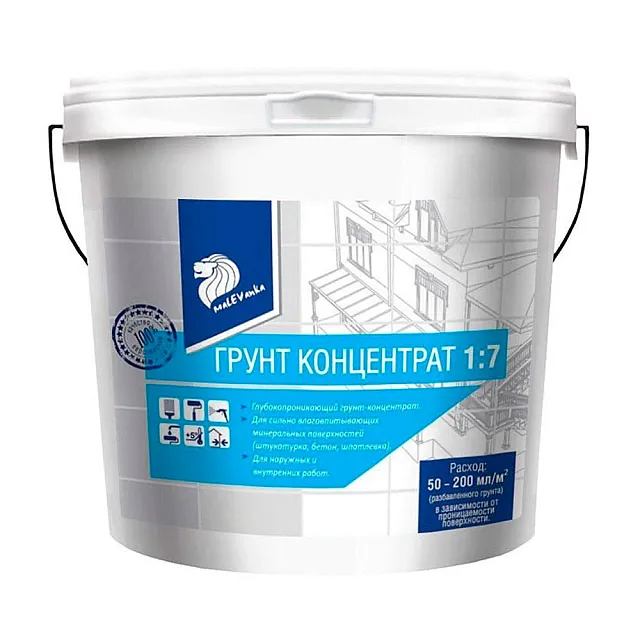 Грунт Malevanka Концентрат 1:7 для наружных и внутренних работ 1 л
