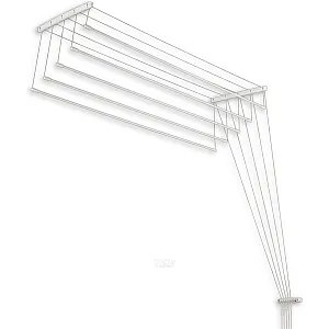 Сушилка потолочная Perfecto Linea 36-002181 стальная 5 стержней белая 1.8 м