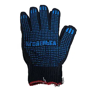 Перчатки хлопчатобумажные с ПВХ Черная Лого 6-нитка 7.5 класс