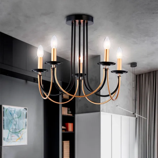 Светильник Айтин-Про НПБ 02-5*60-102 52294/5 золото/черный