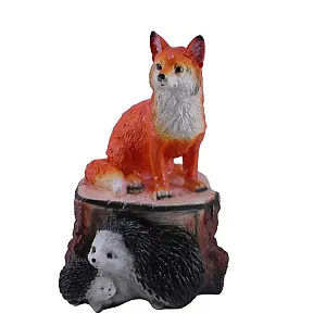 Фигура садовая Лиса на пне №2 30*40 см