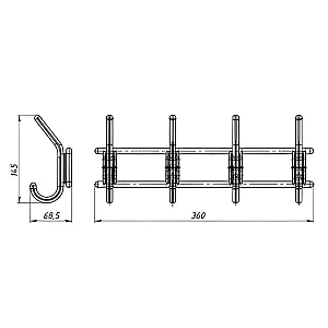 Вешалка Металлист МЕ0000000000679 4-х крючковая пластмасса снежно-белая