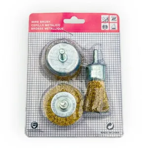 Набор щеток-крацовок Hiborg Y-455-002 со шпилькой для дрели 3 шт