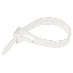 Стяжка многоразовая нейлоновая Евро PRM 200*7.5 мм белая 6 шт