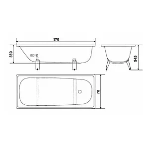 Ванна стальная White Wave Classic эмалированная 1700*750 мм