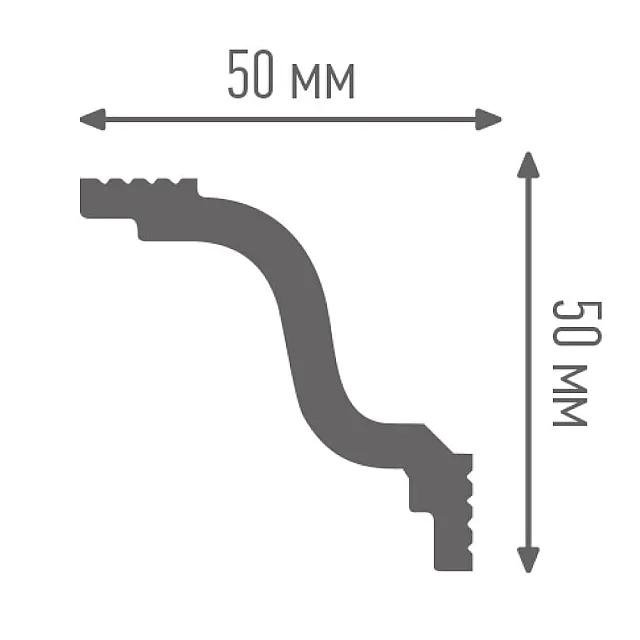 Плинтус потолочный Плинтекс V 50/50