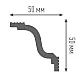 Плинтус потолочный Плинтекс V 50/50