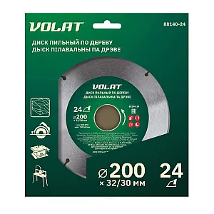 Диск пильный Волат 88140-24 по дереву 200*32/30 мм 24 зуба