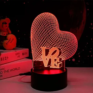 Ночник Camelion NL-400 Сердце LED 3Вт RGB USB 3 АА (в комплект не входят)