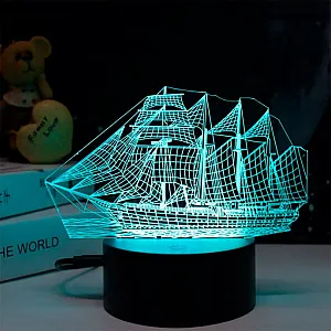 Ночник Camelion NL-404 Корабль LED 3Вт RGB USB 3 АА (в комплект не входят)