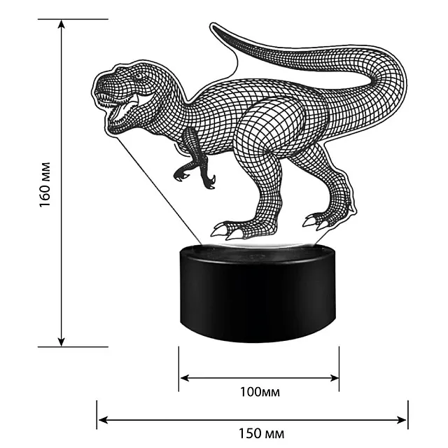 Ночник Camelion NL-405 Динозавр LED 3Вт RGB USB 3 АА (в комплект не входят)