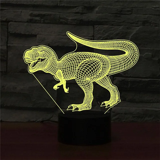 Ночник Camelion NL-405 Динозавр LED 3Вт RGB USB 3 АА (в комплект не входят)