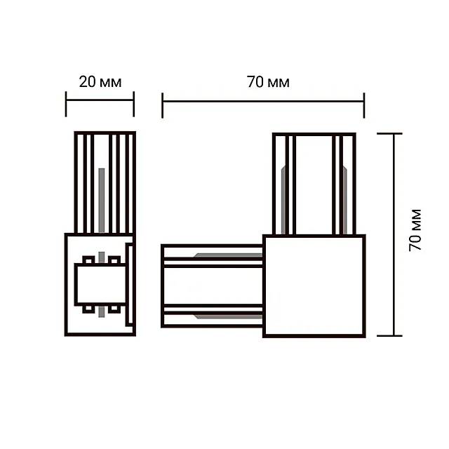 Коннектор Jazzway L-образный PTR CL-BL черный