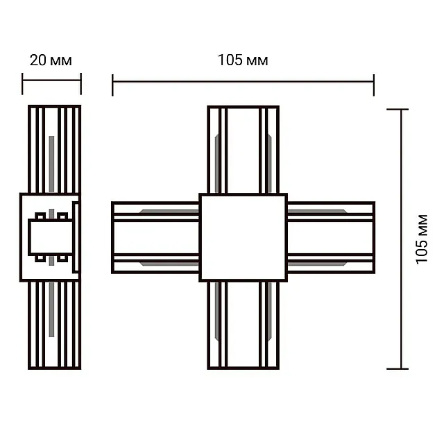 Коннектор Jazzway X-образный PTR CX-WH белый