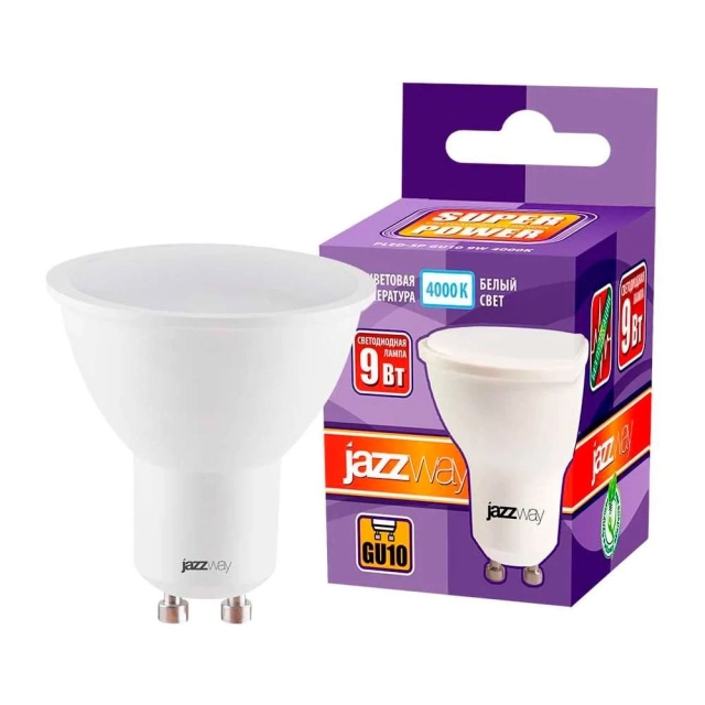 Лампа светодиодная Jazzway PLED- SP GU10 9w 4000K-E Лампа светодиодная Jazzway PLED- SP GU10 9w 4000K-E
