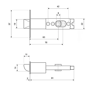 Защелка Vanger 6072-03-AB 00028052