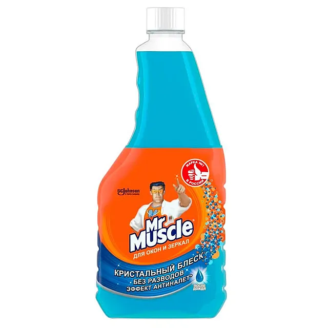 Средство для мытья окон и зеркал Mr. Muscle После дождя сменная бутылка 530 мл
