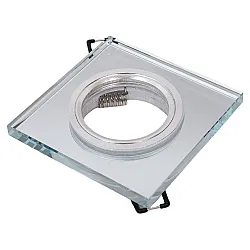 Светильник точечный Эра DK8 CH/WH MR16 12V/220V 50W декор стекло квадрат хром/зеркальный