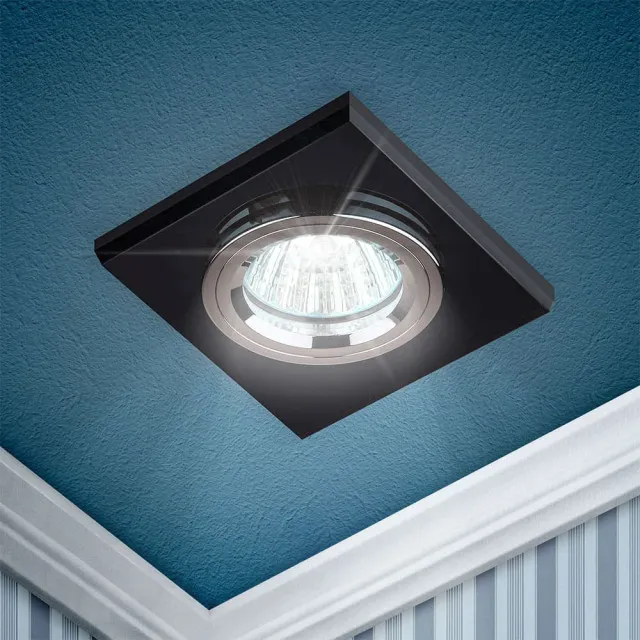 Светильник точечный Эра DK8 C0043792 CH/BK MR16 12V/220V 50W акрил серый черный
