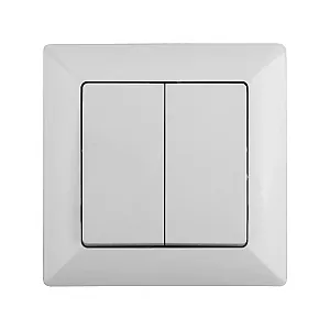 Выключатель Intro Solo 4-104-01 двойной белый