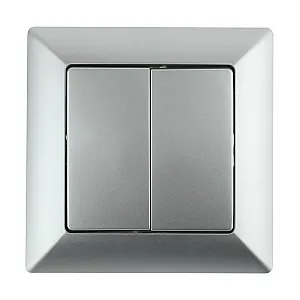 Выключатель Intro Solo 4-104-03 двухклавишный алюминий