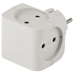 Тройник Эра SP-4-W 4 гнезда без заземления белый