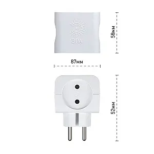 Тройник Эра SP-4-W 4 гнезда без заземления белый