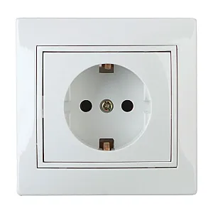 Розетка Intro Plano 1-202-01 Б0053874 2P+E Schuko белый