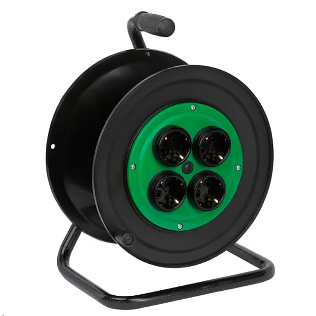 Катушка Эра RP-4e пластиковая для подключения провода 4 розетки c заземлением