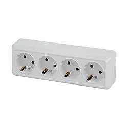 Розетка Intro Quadro 2-208-01 4*2P+E белая
